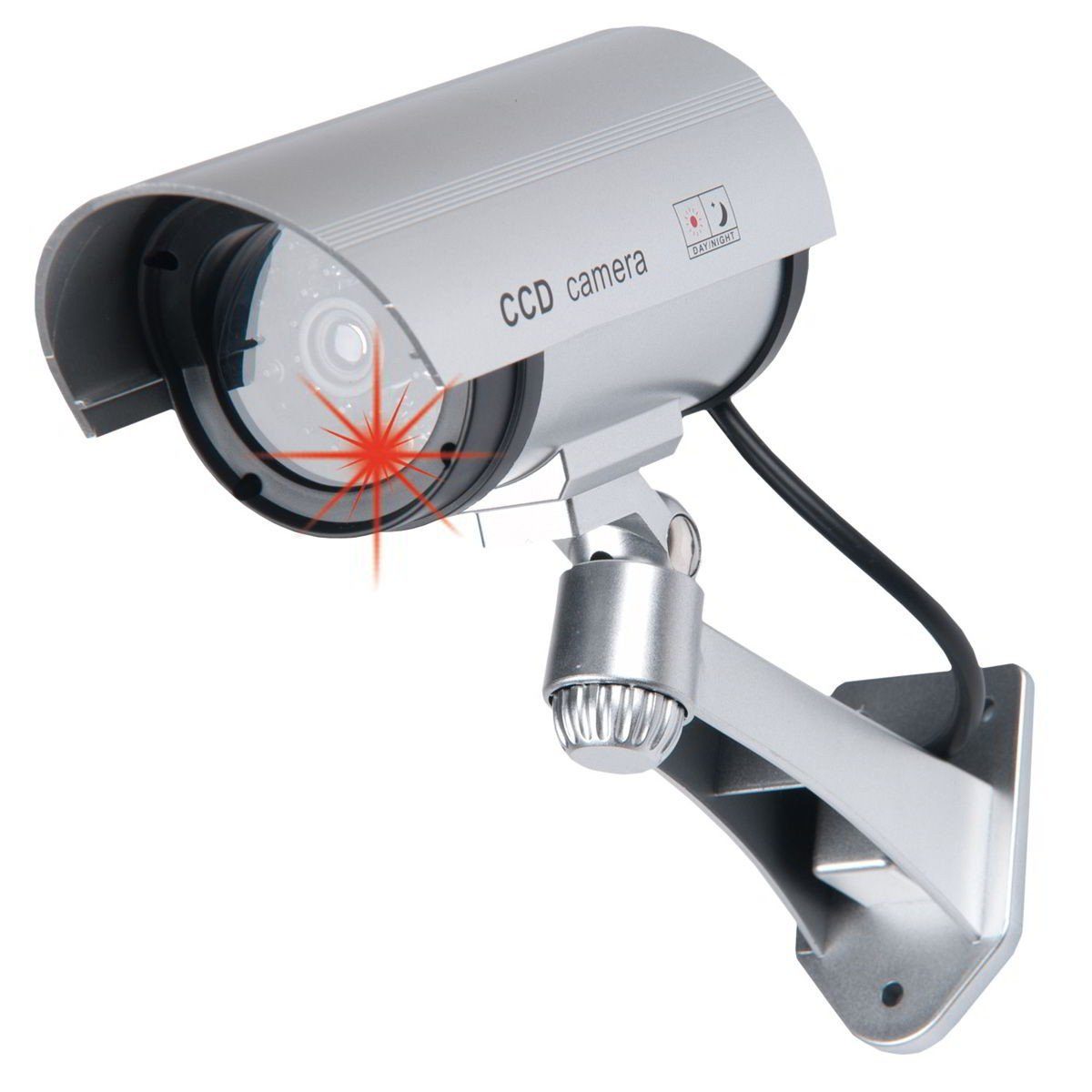 Überwachungskamera Dummy Kamera LED kabellos in/- außen Kameraattrappe  Überwachungskamera Attrappe (inkl. Montagematerial)