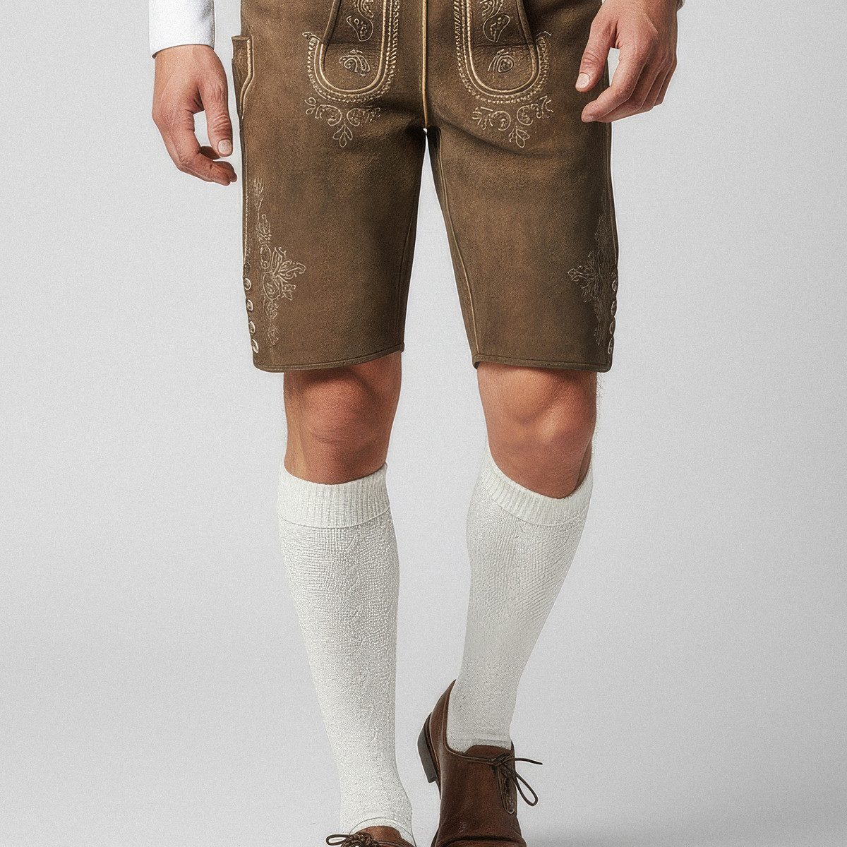 Maddox Trachtenlederhose Ermann Herren (1-tlg) Trachtenlederhose, Trachtenhose, Bayerische Lederhose, Oktoberfest