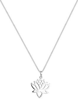 Elli Kette mit Anhänger Lotus Blüte Talisman Blume 925 Silber, Lotusblume