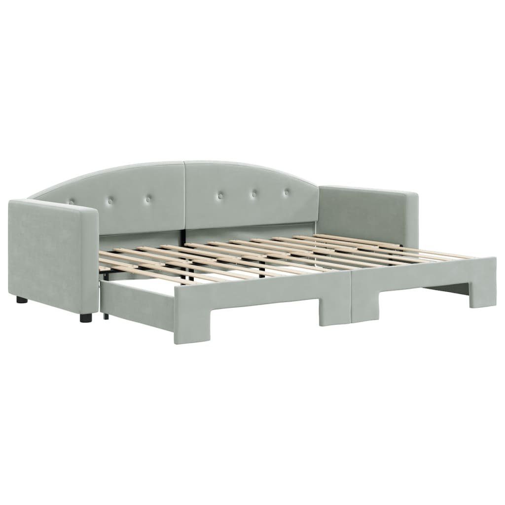 vidaXL Tagesbett Ausziehbar Hellgrau 80x200 cm Samt1898686 günstig online kaufen