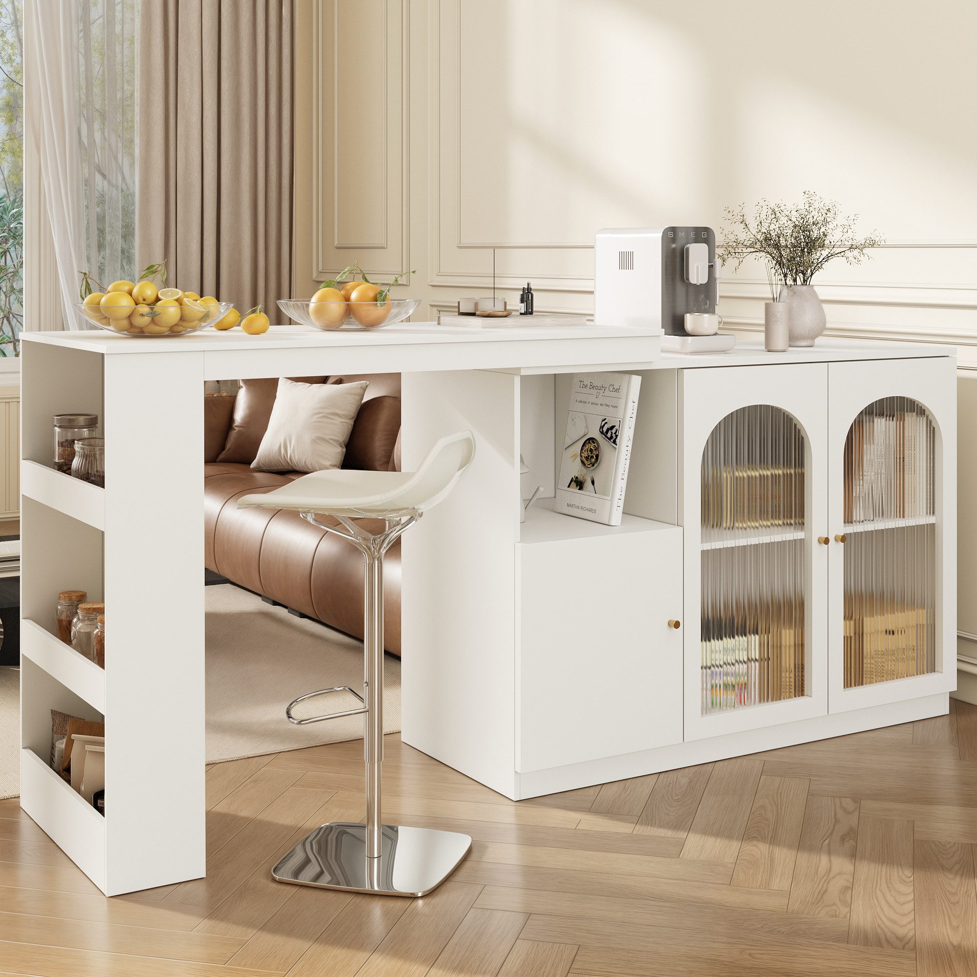 i@home Bartisch 360° drehbar, Esstheke, Kücheninsel mit Stauraum Sideboard günstig online kaufen