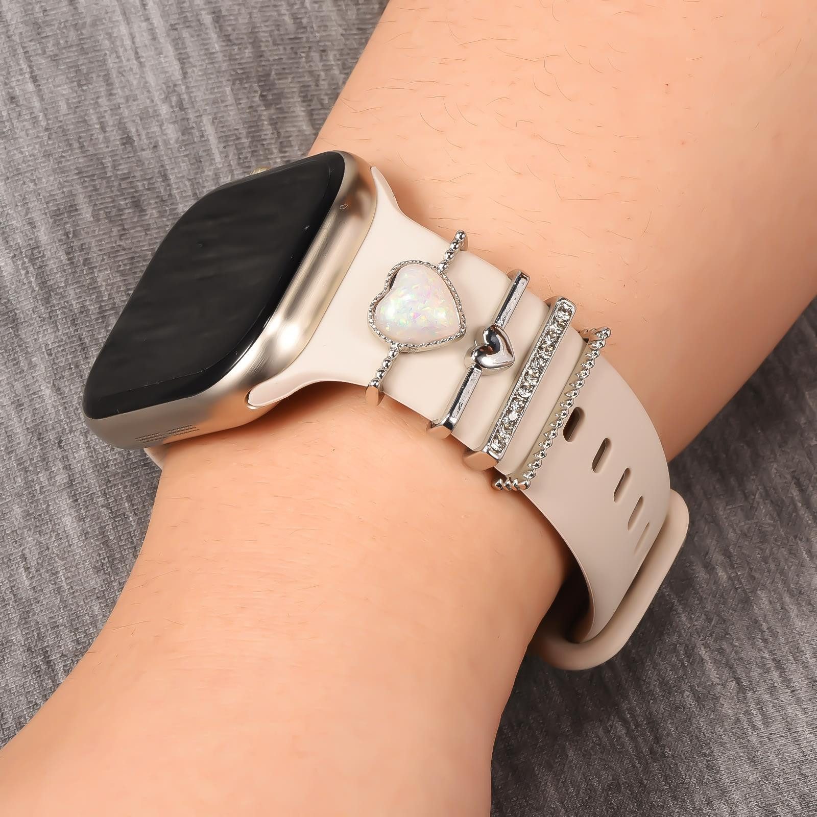 CoolGadget Smartwatch-Armband Uhren Charms Schmuck Ringe Deko Loops Motiv Clips, passend für alle Apple Watch und Samsung Galaxy Watch Modelle