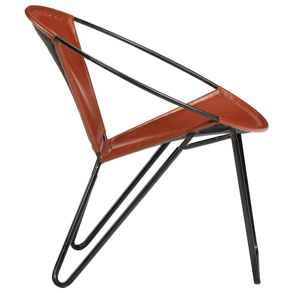 vidaXL Sessel Stuhl Braun Echtleder (1-St)