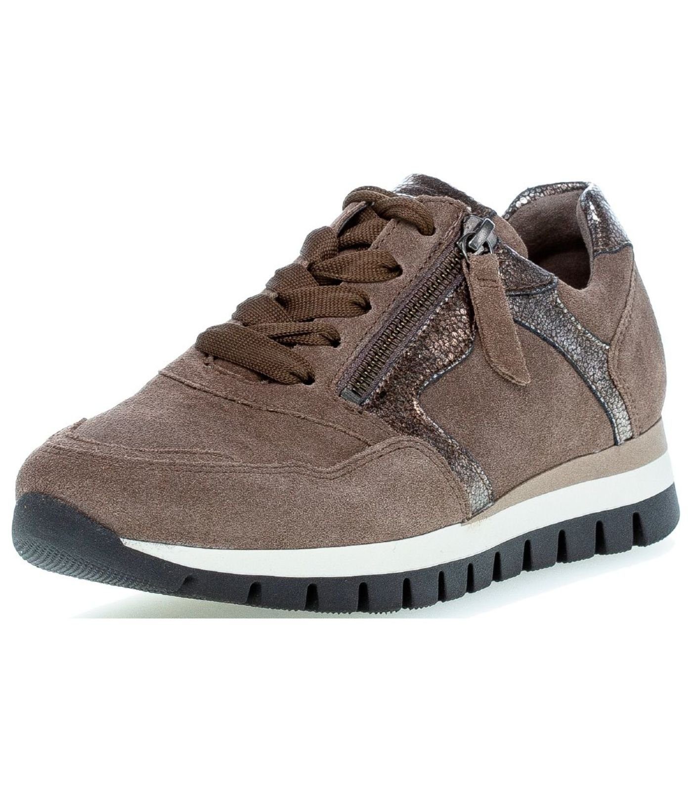 braun/bronce Sneaker Veloursleder/Textil Sneaker Gabor