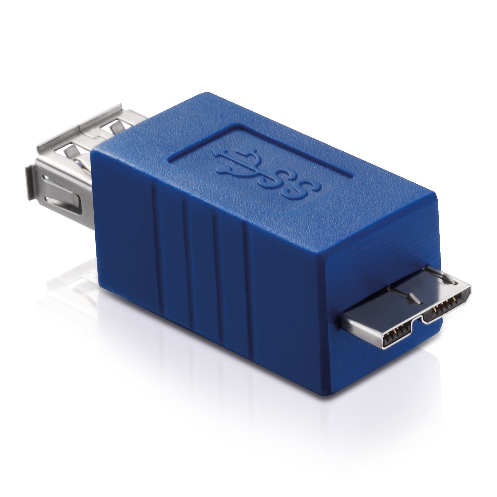 conecto USB 3.0-Adapter Micro-USB-Stecker auf USB-Buchse Typ A blau USB-Kabel