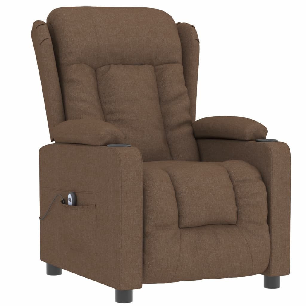 vidaXL Sessel Relaxsessel Elektrisch Braun Stoff günstig online kaufen