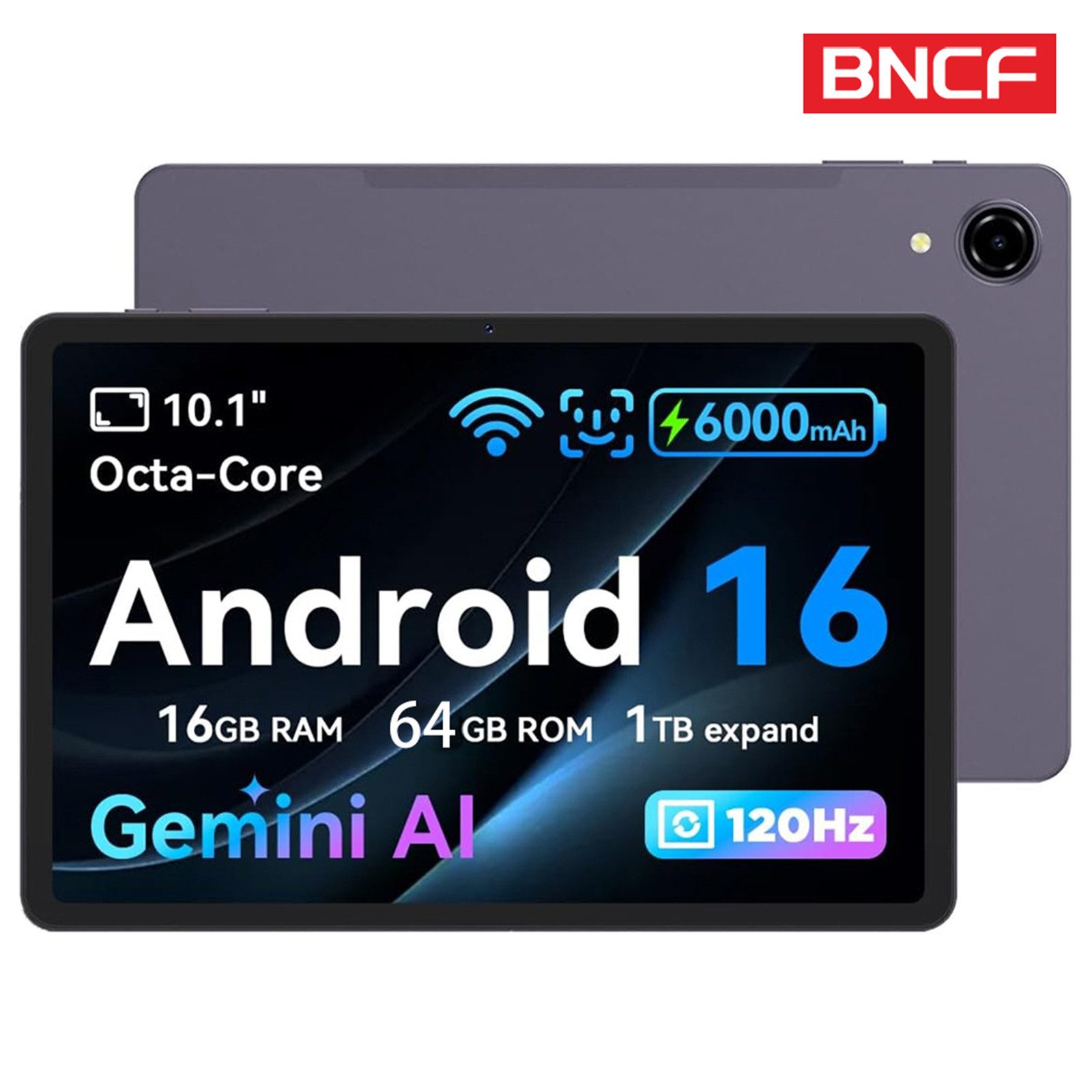 BNCF BPad 10 SE, Android16, 16GB+64GB/128GB,5G WiFi Tablet (10.1", 64 GB, Android16, wifi, Unisoc T606(T7200), Zwei Stereolautsprecher, Gesichtserkennung)