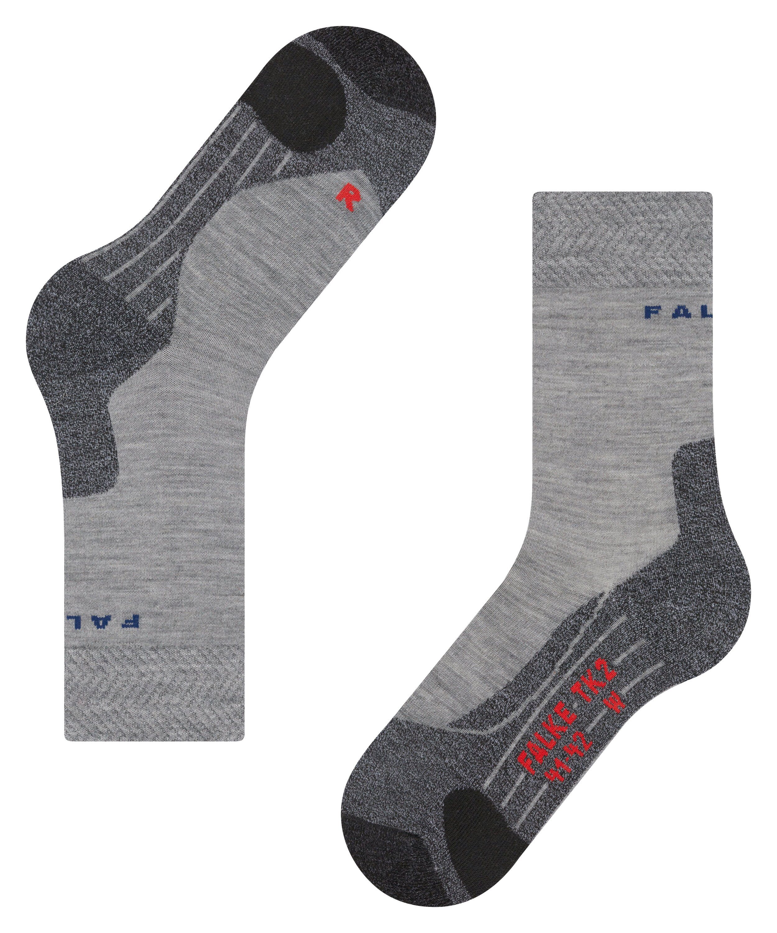 FALKE Wandersocken TK2 Explore Melange Socken (1-Paar) Hoher Komfort im Mittelgebirge