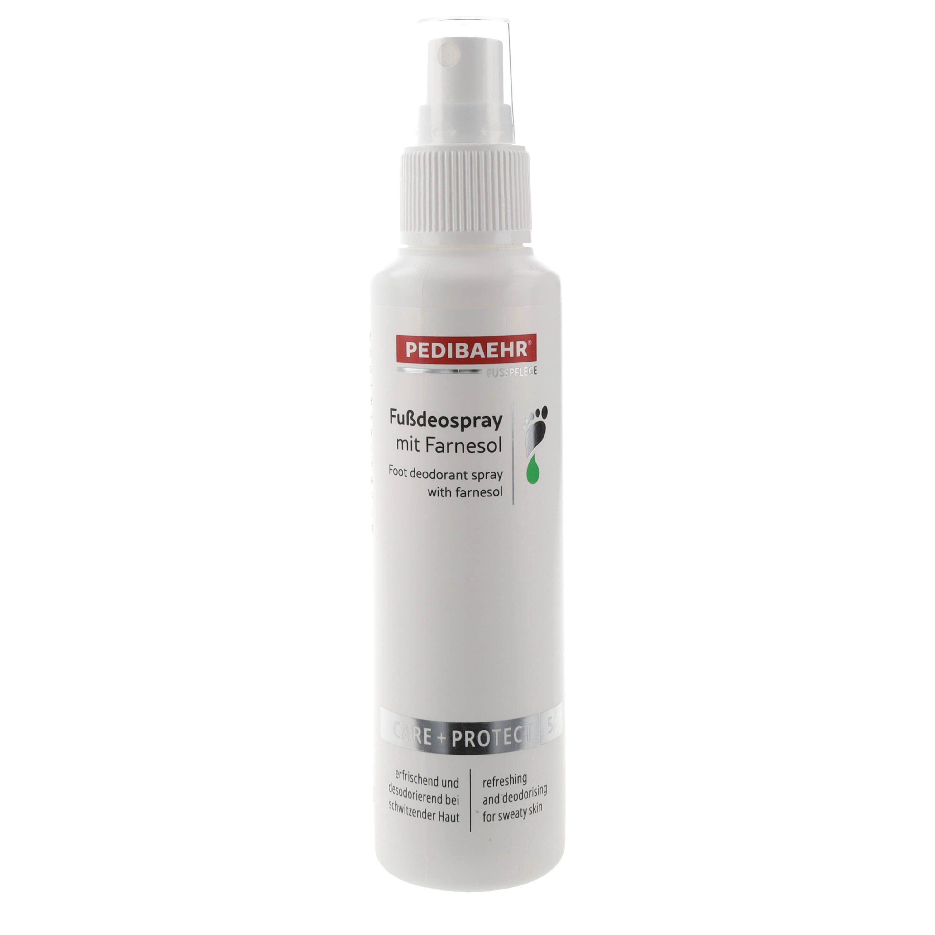 Pedibaehr Fußspray Pedibaehr Fußdeospray mit Farnesol 100ml stoppt Fußgeruch, 1-tlg., mit erfrischender, kühlender Sofort-Wirkung