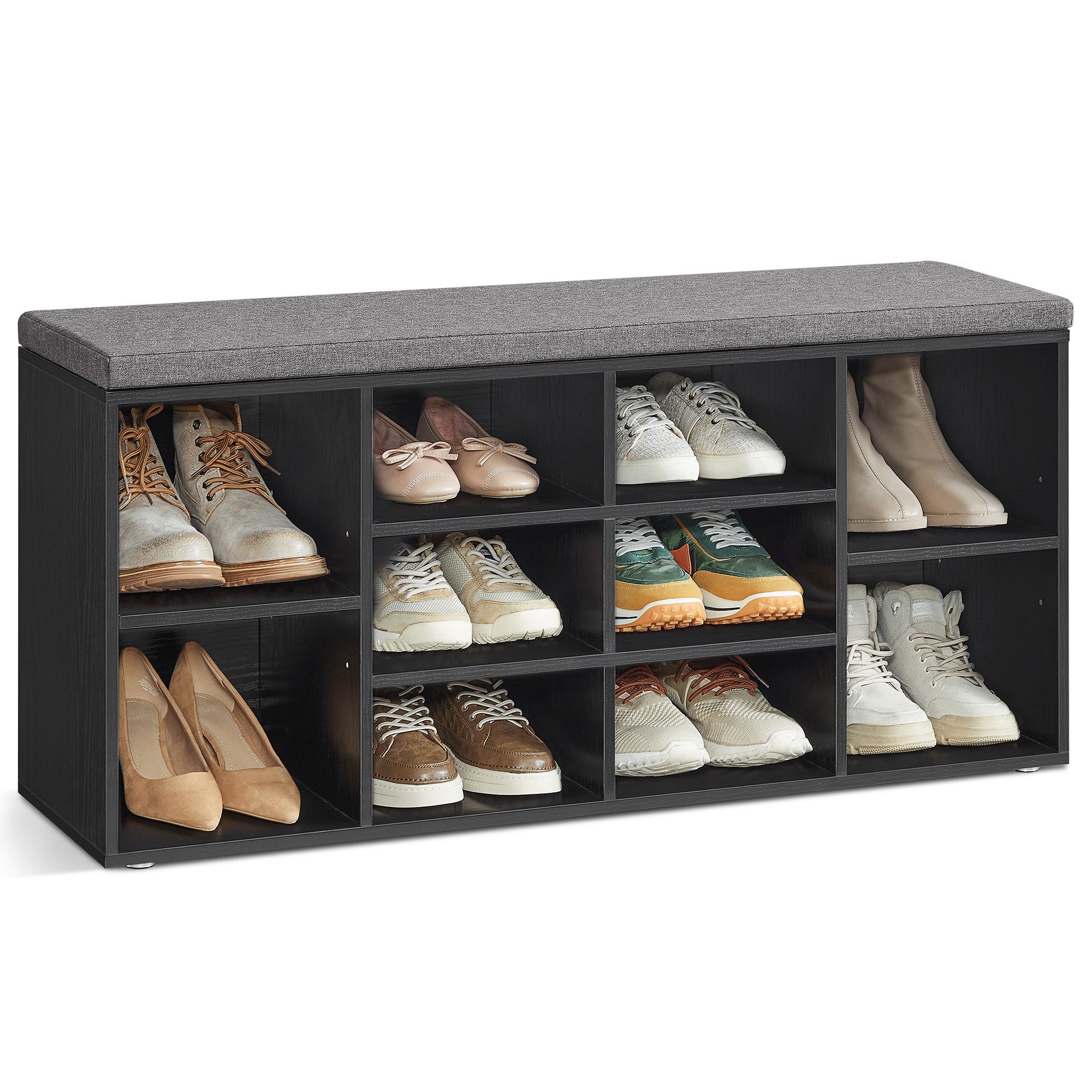 VASAGLE Schuhbank, Schuhregal, mit 10 Fächern, 104 x 30 x 48 cm günstig online kaufen