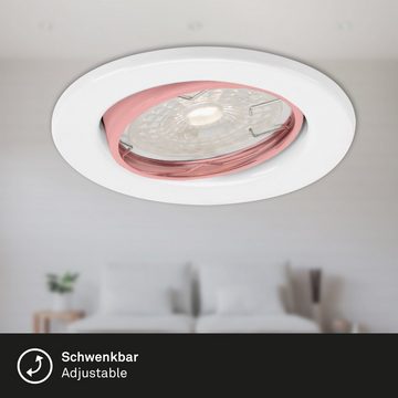 Briloner Leuchten LED Einbauleuchte 7256-036, LED wechselbar, Warmweiß, weiß, GU10, Einbaustrahler, Einbauspot