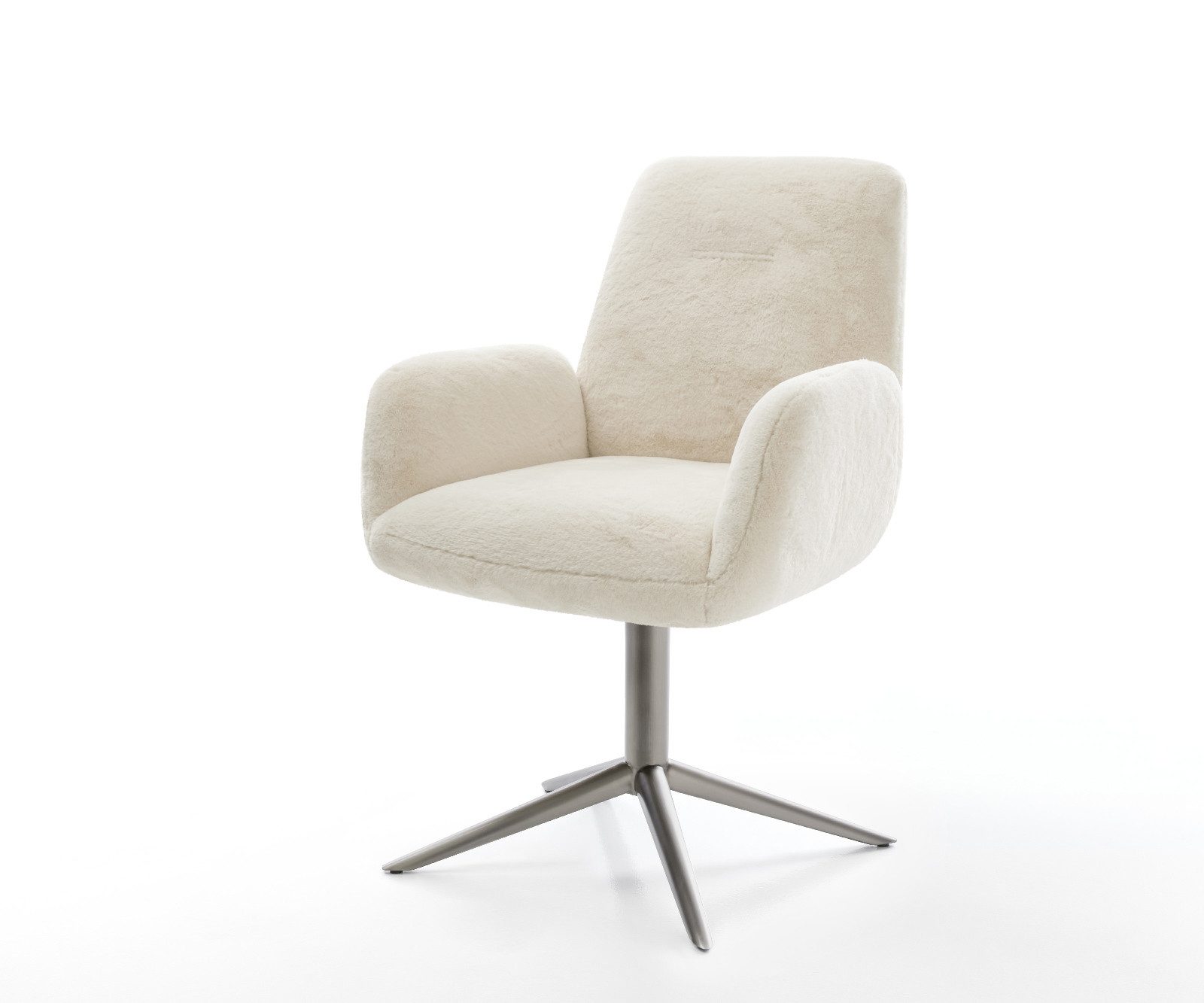 DELIFE Polsterstuhl Zoa-Flex, Fußkreuz Graphit Plüsch günstig online kaufen