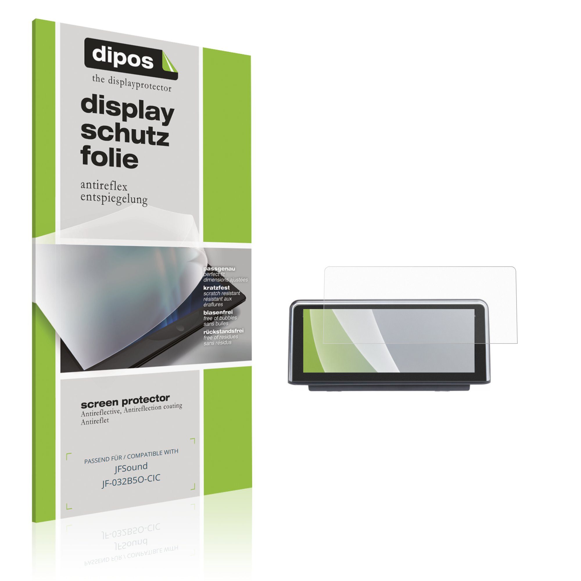 dipos Displayschutzfolie Schutzfolie für JFSound JF-032B5O-CIC, 2 Stück, Displayschutz Schutz Folie Made in Germany