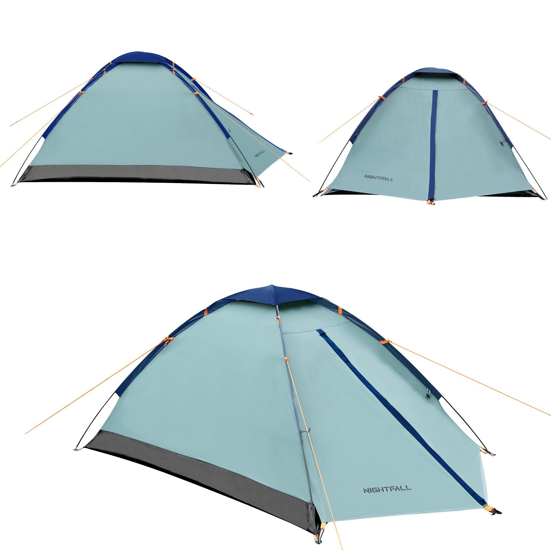 NILS CAMP Kuppelzelt Outdoorzelt Zelt "Nightfall" Trekkingzelt Campingzelt hellblau, Personen: 2, Ultraleichtes 2-Personen Campingzelt mit nur ca. 1,6 kg Gewicht