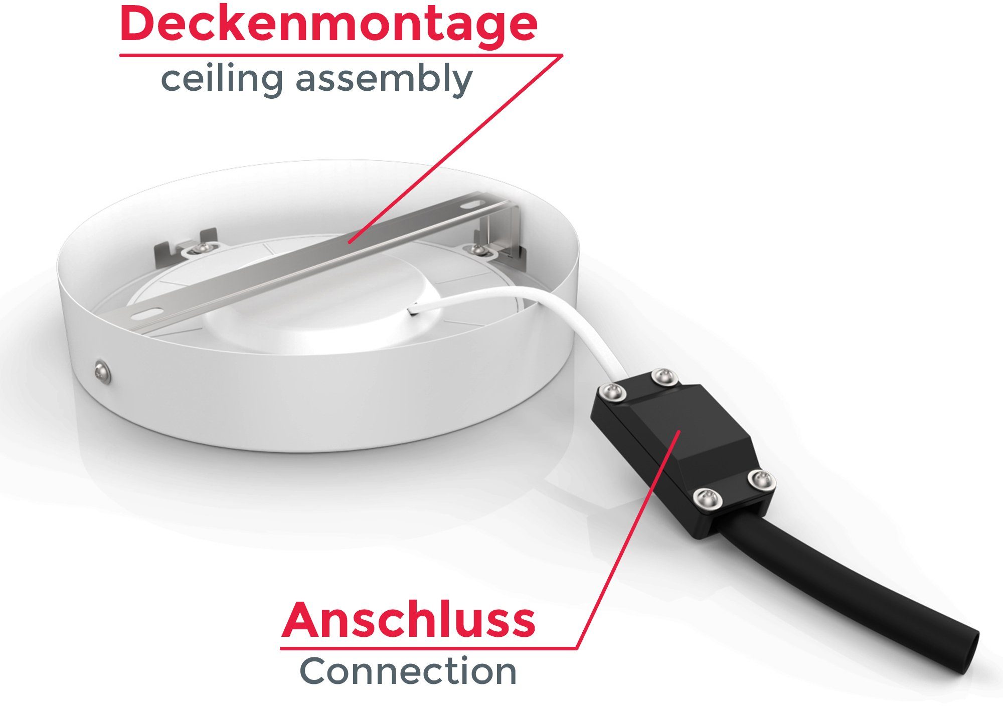 Unterbauleuchte, B.K.Licht Aufputz-Decken fest Panel, Garnet, 900Lm, LED Spots, Ã˜170mm LED integriert, Warmweiß, Aufbaustrahler 12W