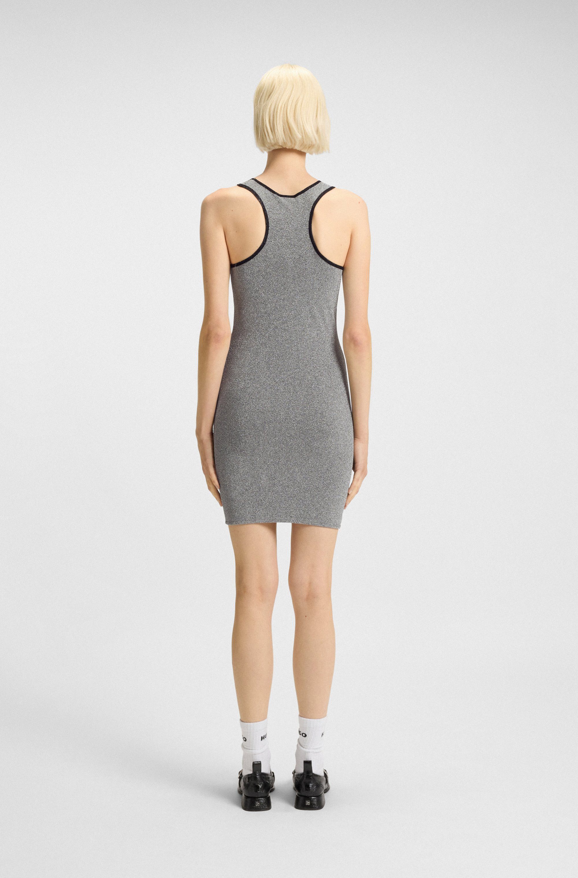 HUGO Blue Jerseykleid Niamh schimmernd, Slim Fit