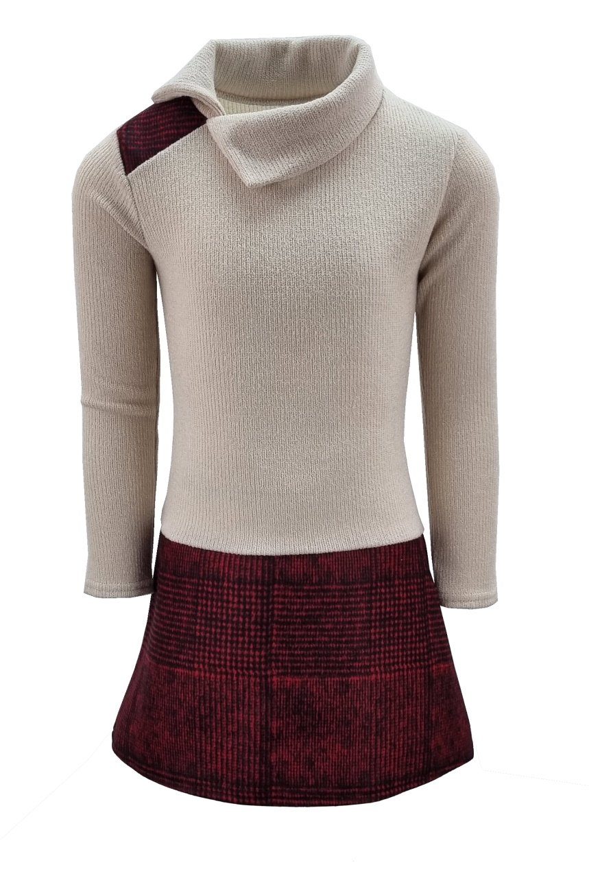 A-Linien-Kleid Mädchen Kleid Strickkleid Winterkleid K36