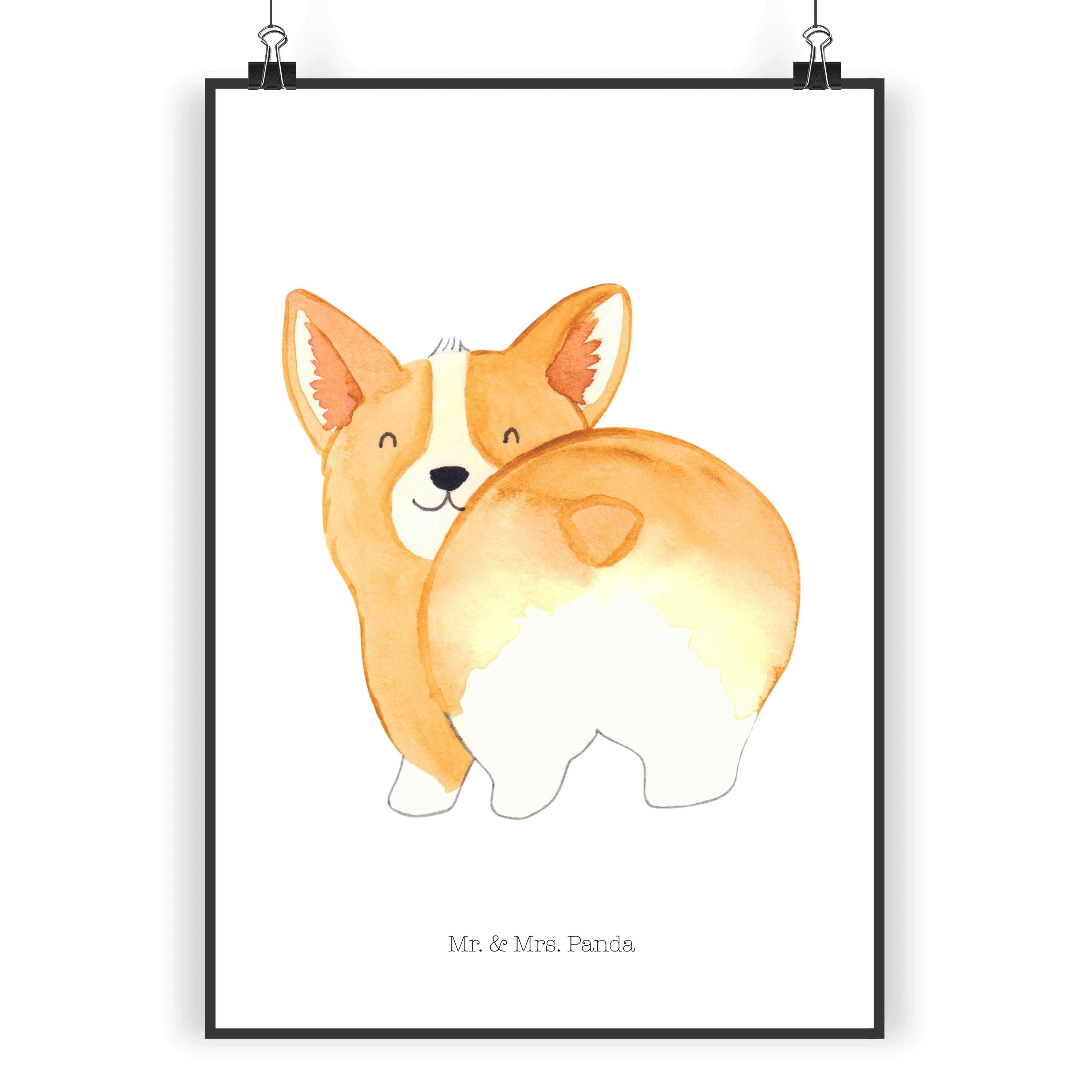 Poster DIN A3 Corgie Po - Weiß - Geschenk, Kinderposter, süß, Spruch, Sprüch