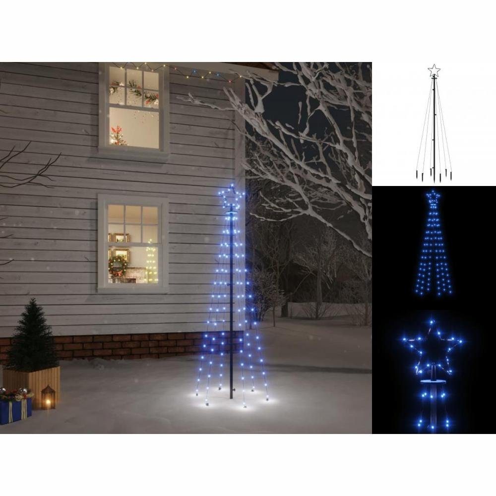 vidaXL Künstlicher Weihnachtsbaum LED-Weihnachtsbaum mit Erdnägeln Blau 108 LEDs 180 cm