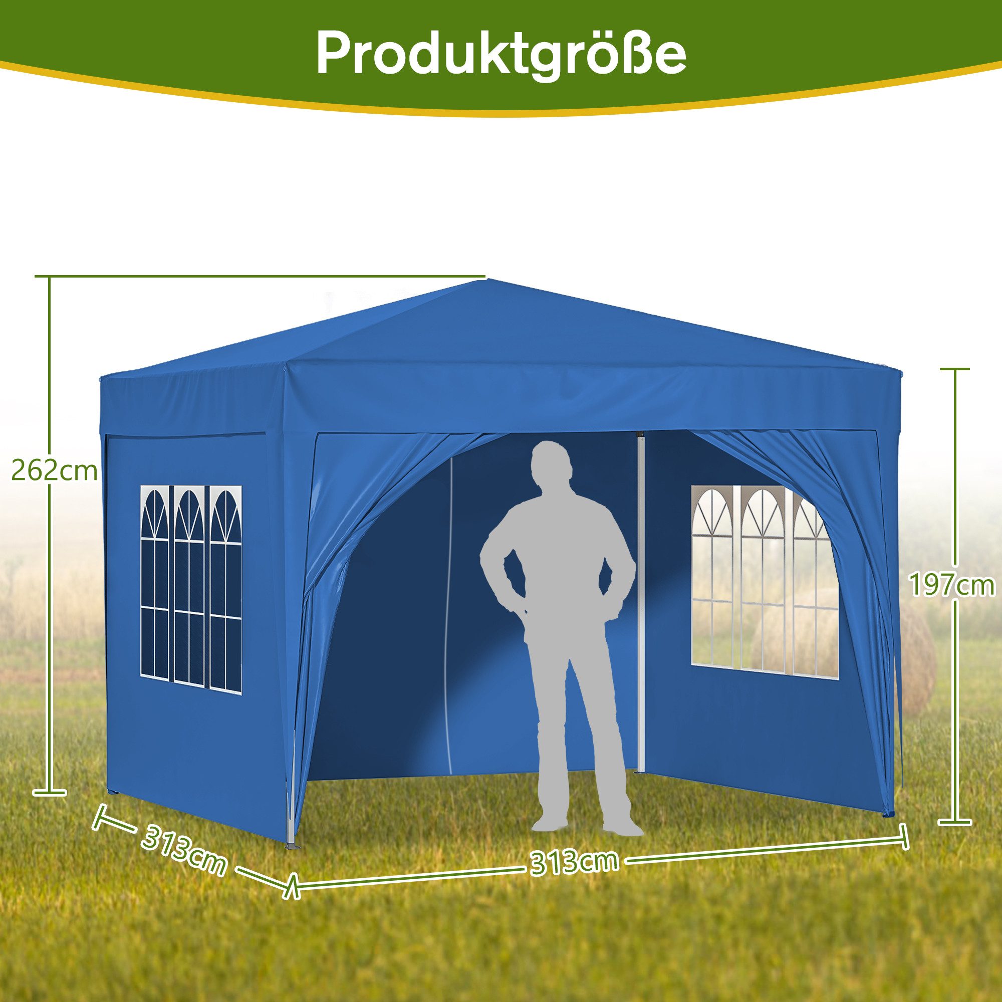 Thanaddo Faltpavillon 3×3m Pop-Up Faltpavillon,Gartenpavillon,faltbar Party günstig online kaufen