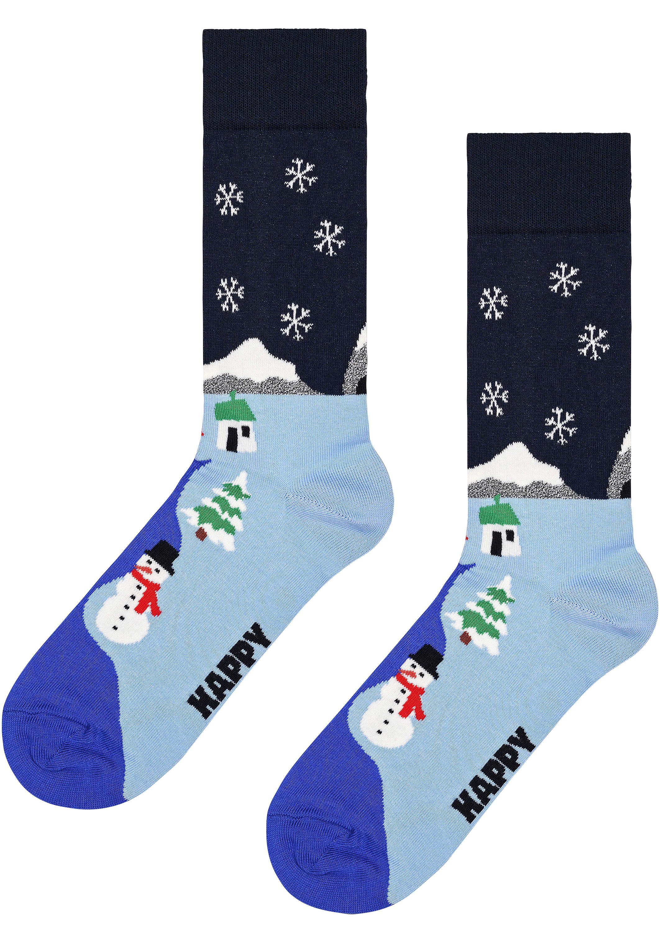 Socks Gift 2 Box Snowman Snowman (3-Paar) Socken Happy