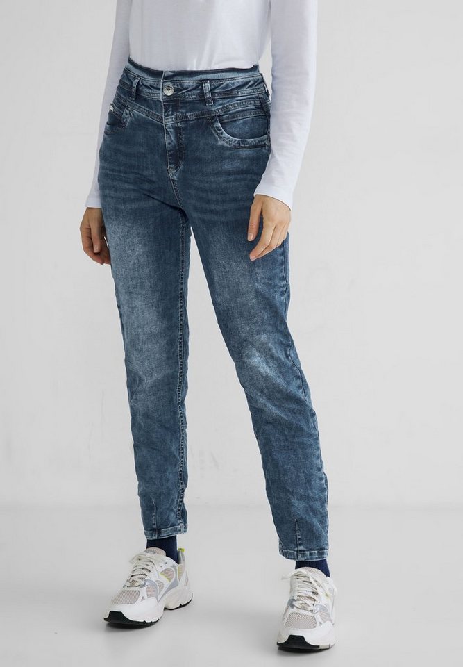 STREET ONE Bequeme Jeans Street One Loose Fit Mom Jeans in Brilliant Indigo  (1-tlg) Five Pockets