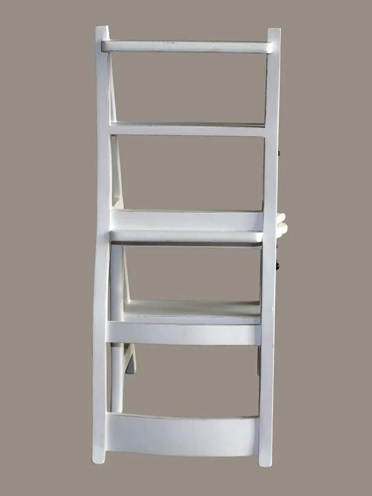 moebelfaktor Esszimmerstuhl Leiterstuhl Mahagoni lackiert weiß und einem in Stuhl St), Trittleiter (1