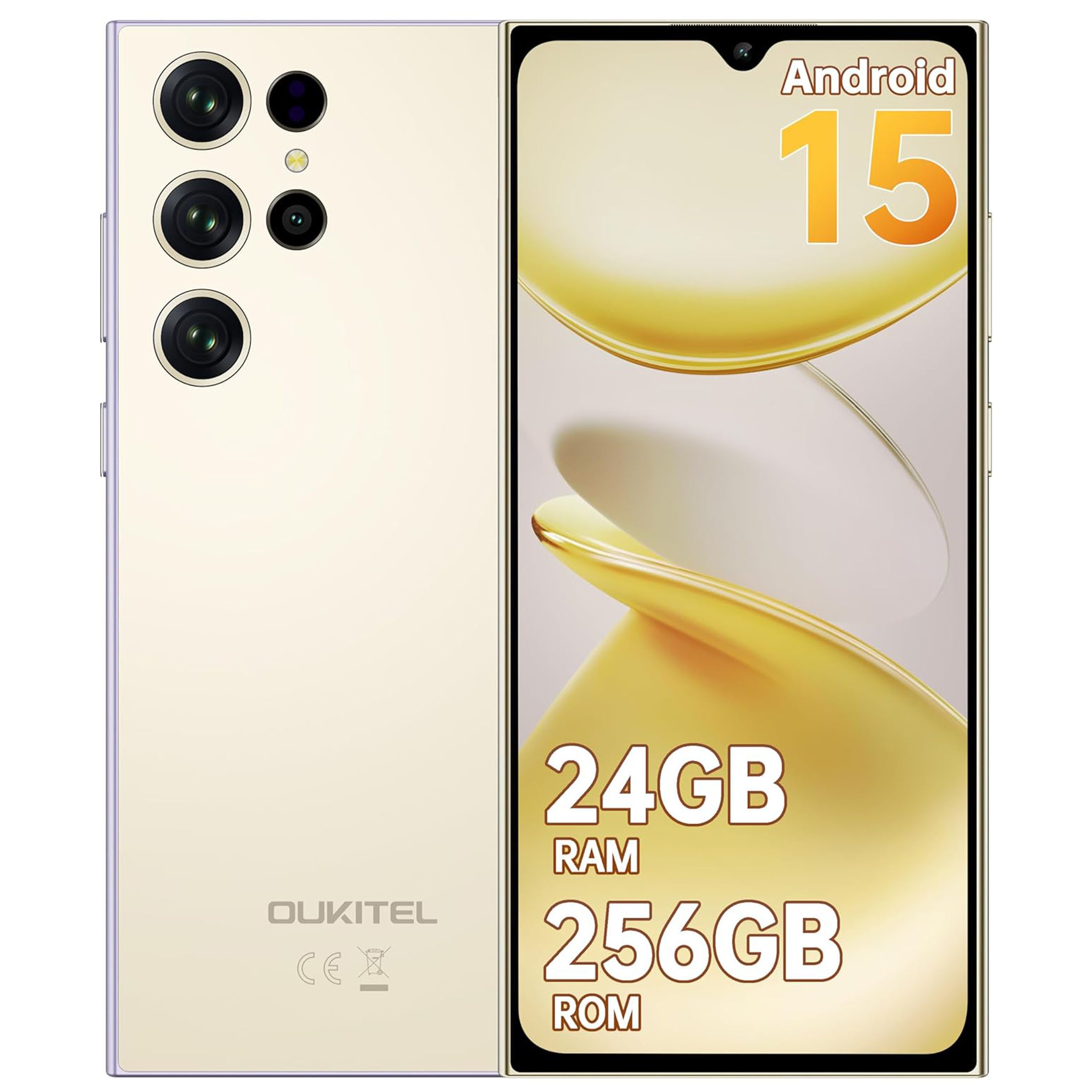 OUKITEL C61 Pro Android 15 Smartphone (17,48 cm/6.88 Zoll, 256 GB Speicherplatz, 13 MP Kamera, 5150mAh, 24(8+16)GB+256GB /1TB, 6.88" HD+ 90Hz, NFC, GPS, Face Unlock)