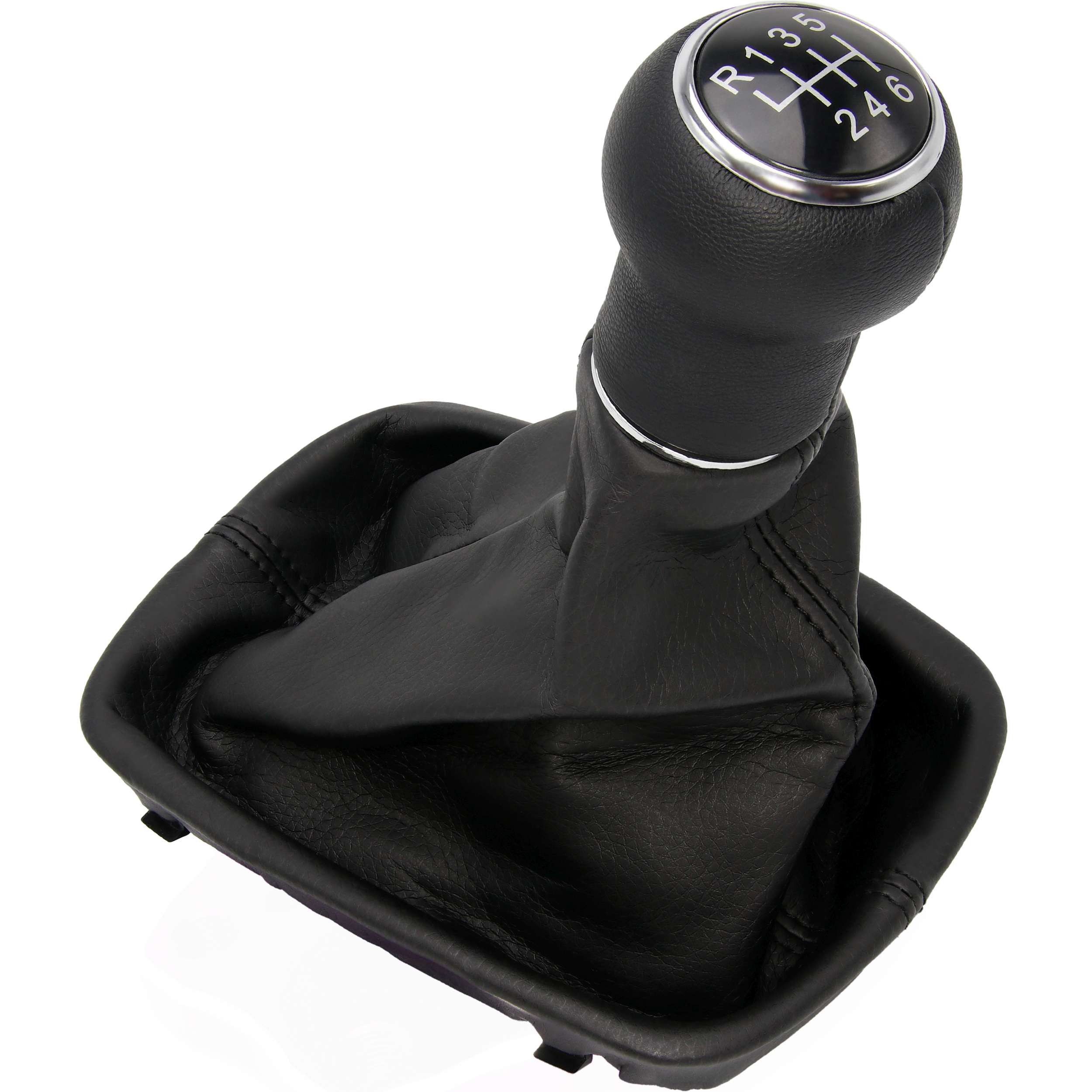 RECAMBO Schalthebel Schaltknauf + Schaltsack Set 6 Gang für Audi A8, D2, 1994-2003, Plug & Play, Auto Schalthebel Schaltmanschette, mit Rahmen, schwarz
