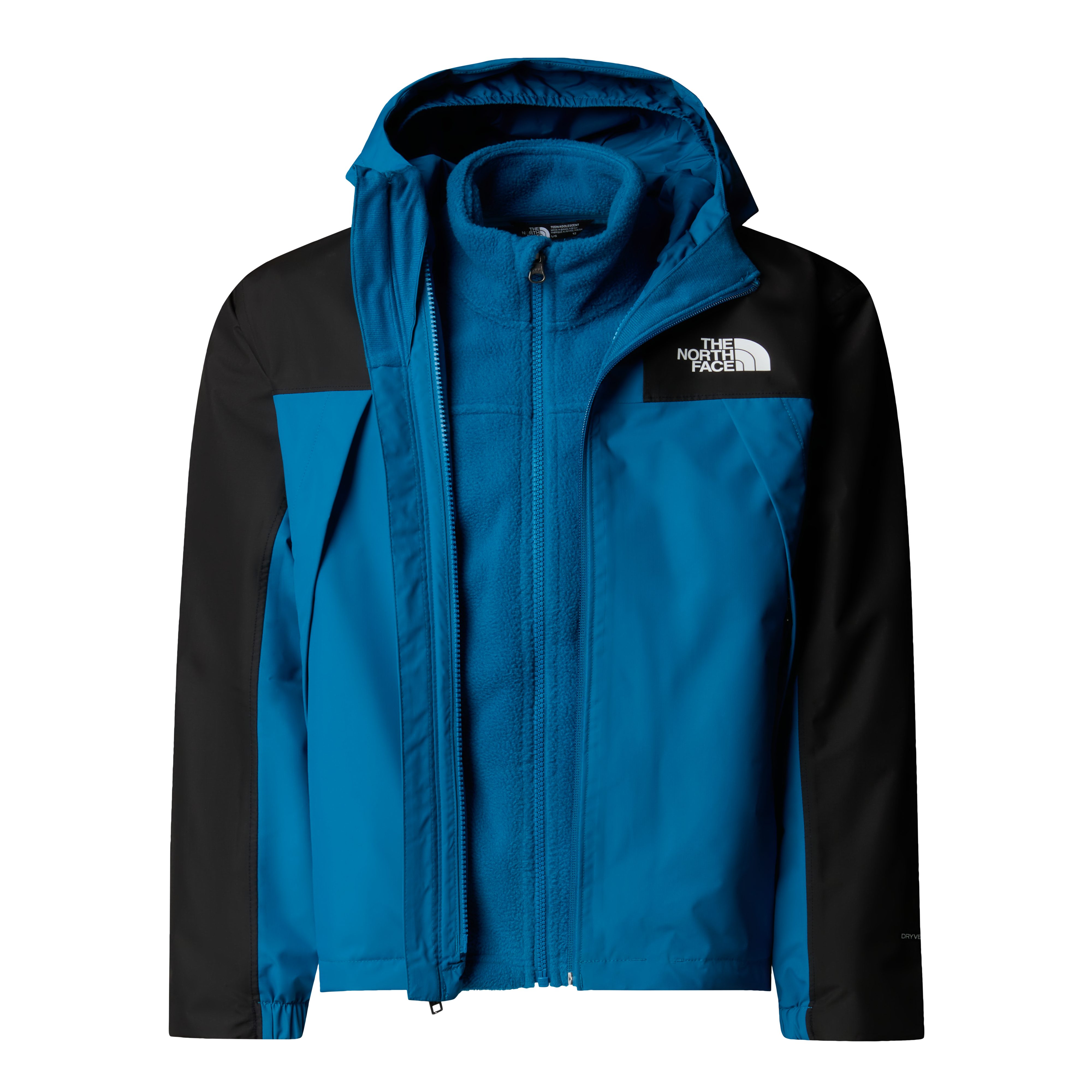 The North Face Funktionsjacke TEEN ANTORA TRICLIMATE für Jugendliche, wetterfest, atmungsaktiv, mit Kapuze