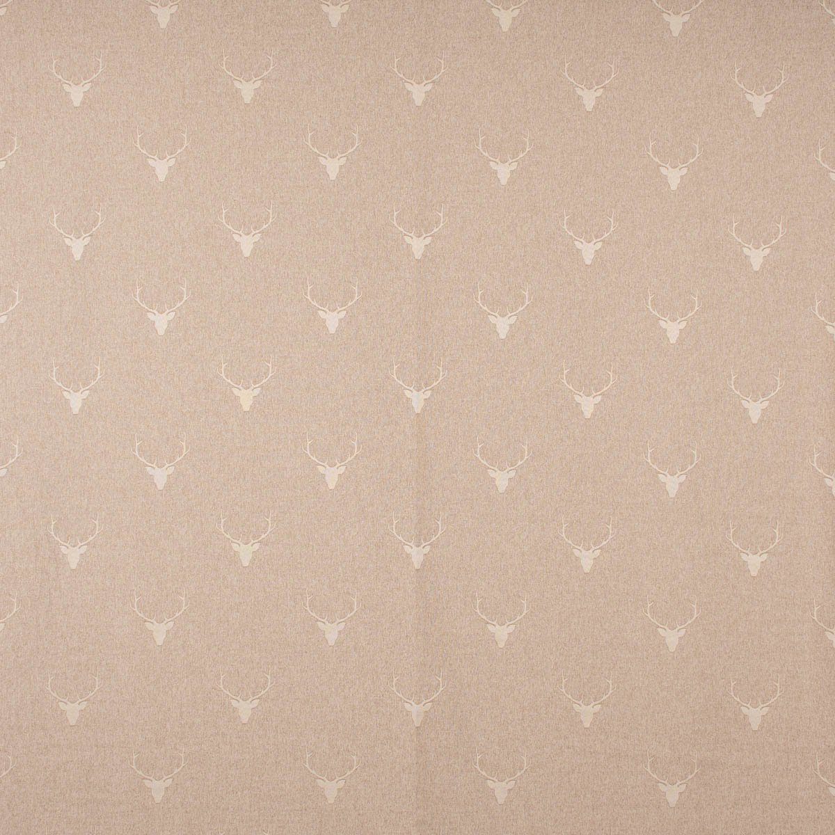 SCHÖNER LEBEN. Tischläufer Jacquard Hirschkopf Geweih beige hellbeige, handmade