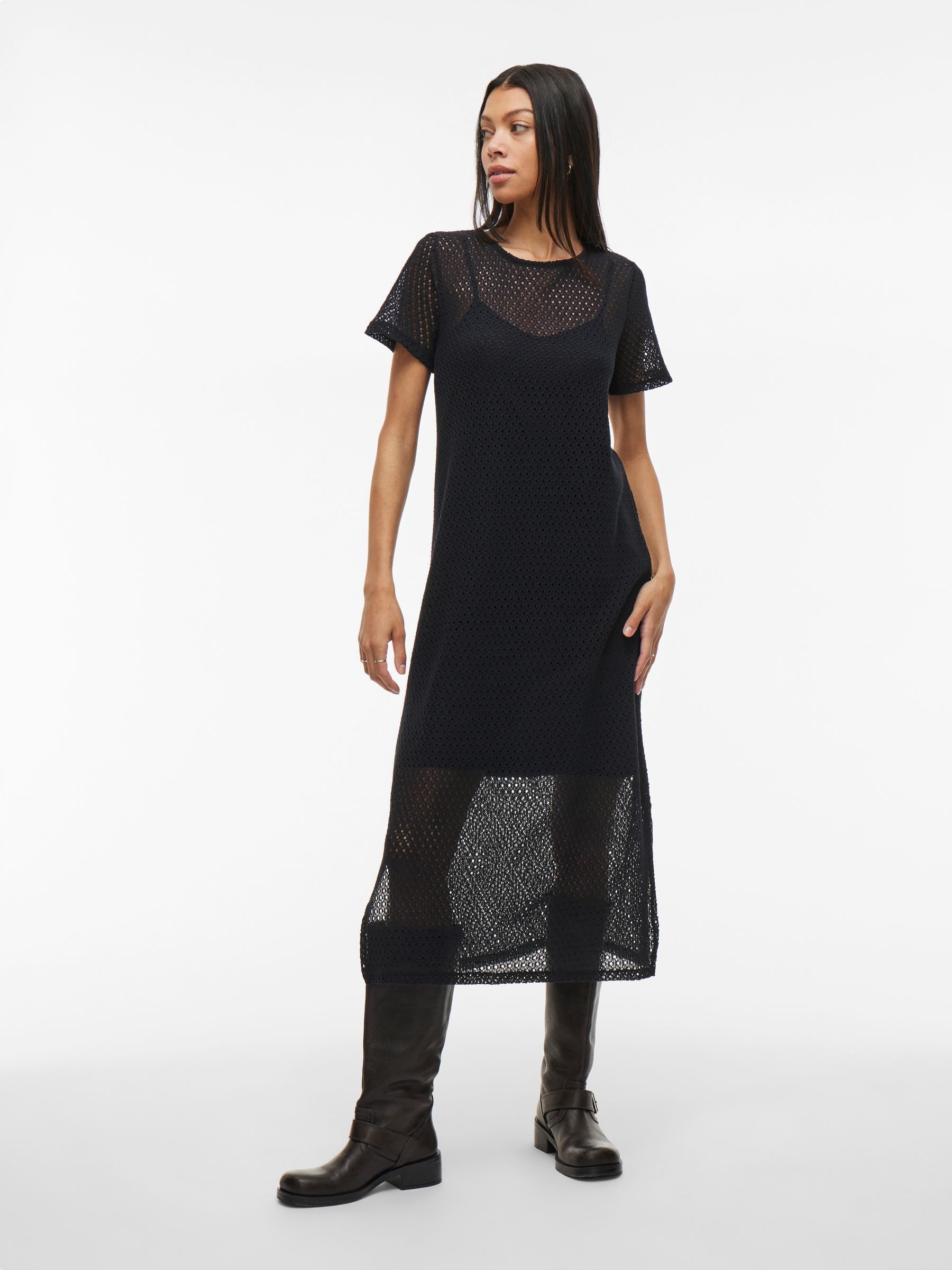 Vila Shirtkleid Elegantes Mesh-Design mit durchsichtigen günstig online kaufen