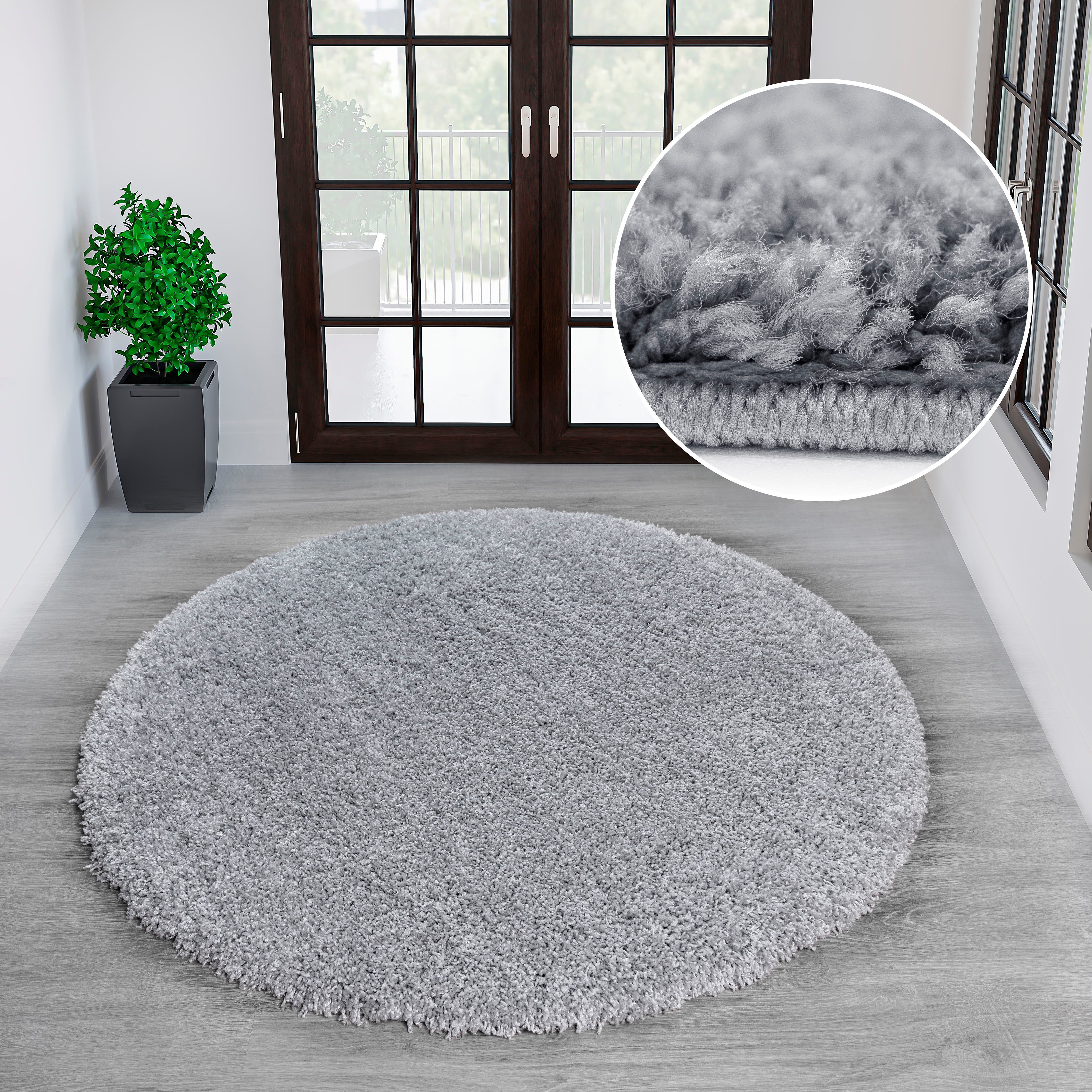 OTTO home Hochflor-Teppich Viva Shaggy, in Standard- und Premium-Qualität, 30 mm oder 45 mm Höhe, rund, Uni Farben, einfarbig, weich, kuschelig, Läufer, Kundenliebling