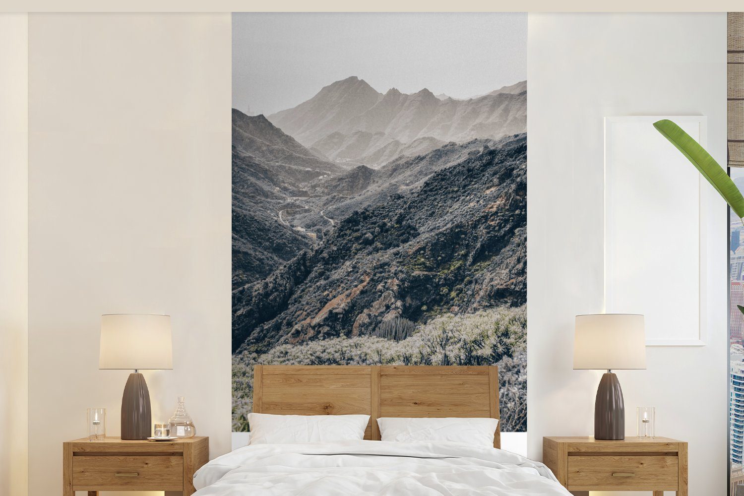 MuchoWow Fototapete Teneriffa - Spanien - Berge, Matt, bedruckt, (2 St), Vliestapete für Wohnzimmer Schlafzimmer Küche, Fototapete