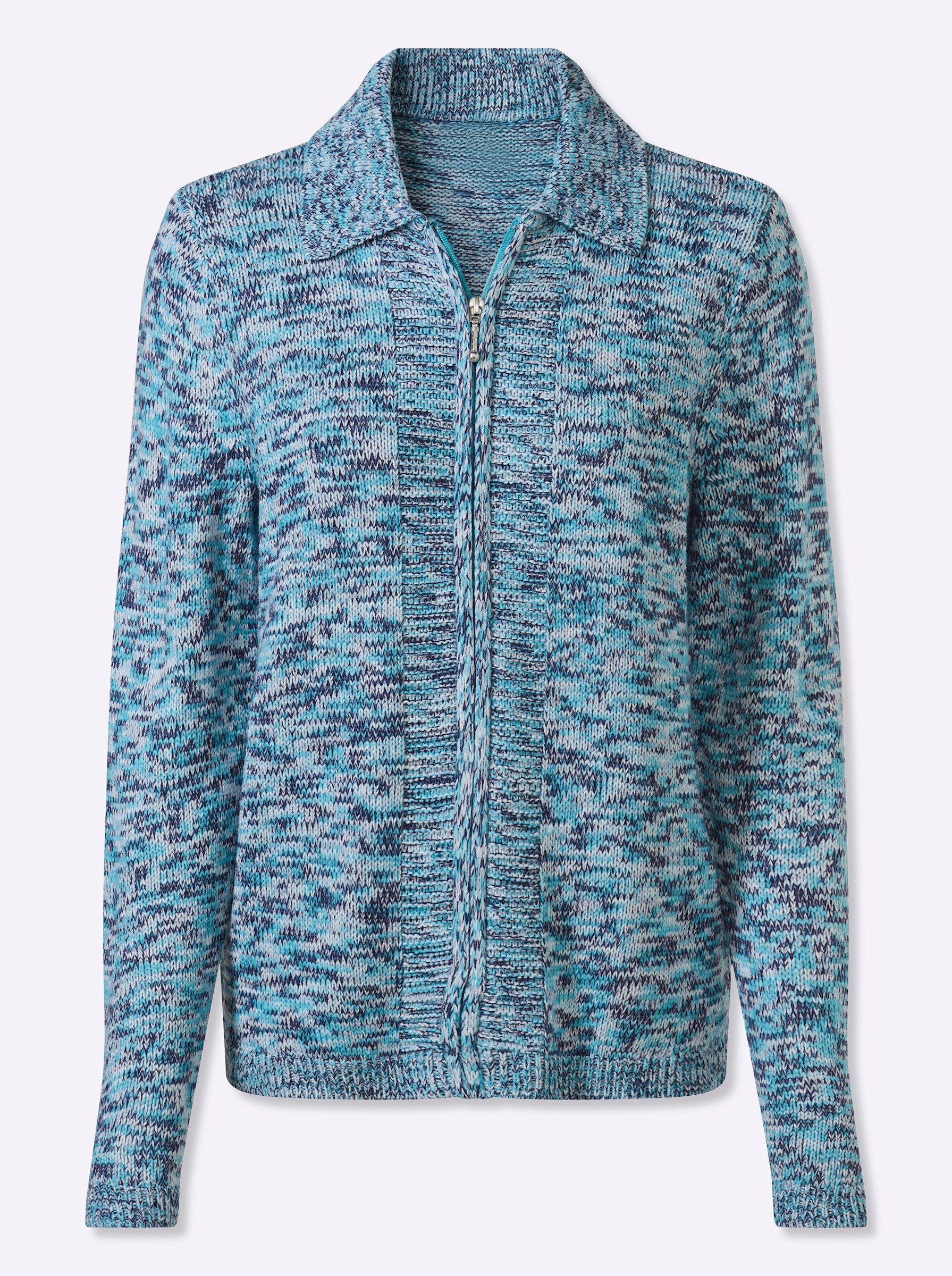 Sieh an! Strickjacke Strickjacke Langarm Mustermix gestrickt