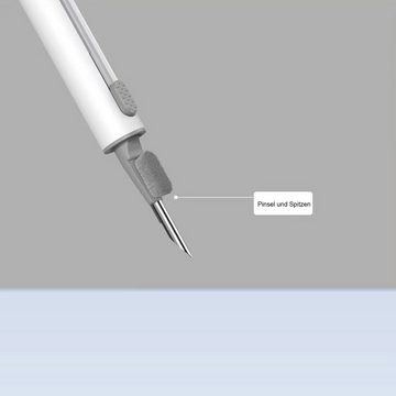 REDOM Reinigungsstift 3 in 1 Airpods Reinigungsset Bluetooth Kopfhörer Reinigungsstift weich, Multifunktions Werkzeug Weiche Bürste Kopfhörer Handy Kamera Tastatur