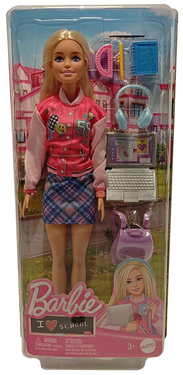 Barbie Stehpuppe Barbie Puppe I Love School Blonde Schülerin Schuluniform Figur