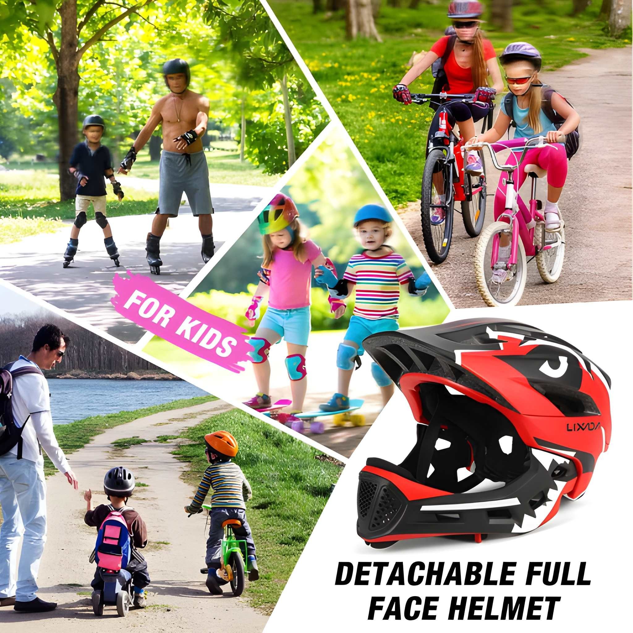 Lixada Kinderhelm Integralhelm Kinder Fahrradhelm Helm Radfahren Skateboarding, ab 2 Jahren, 13 Lüftungsschlitze, Mundschutz – Bild 3 von 5