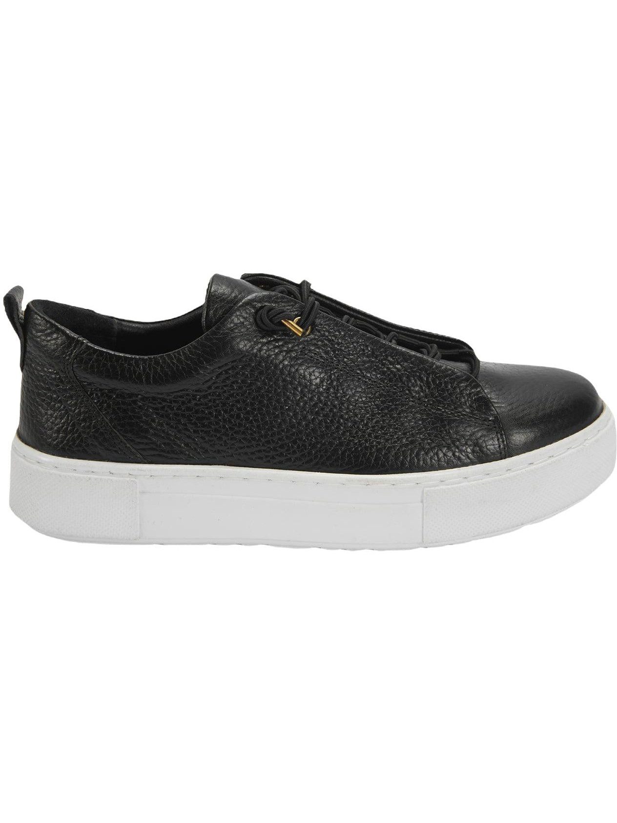 Desa Damen-Lederpantoletten – Elastischer Verschluss, flacher Absatz Sneaker
