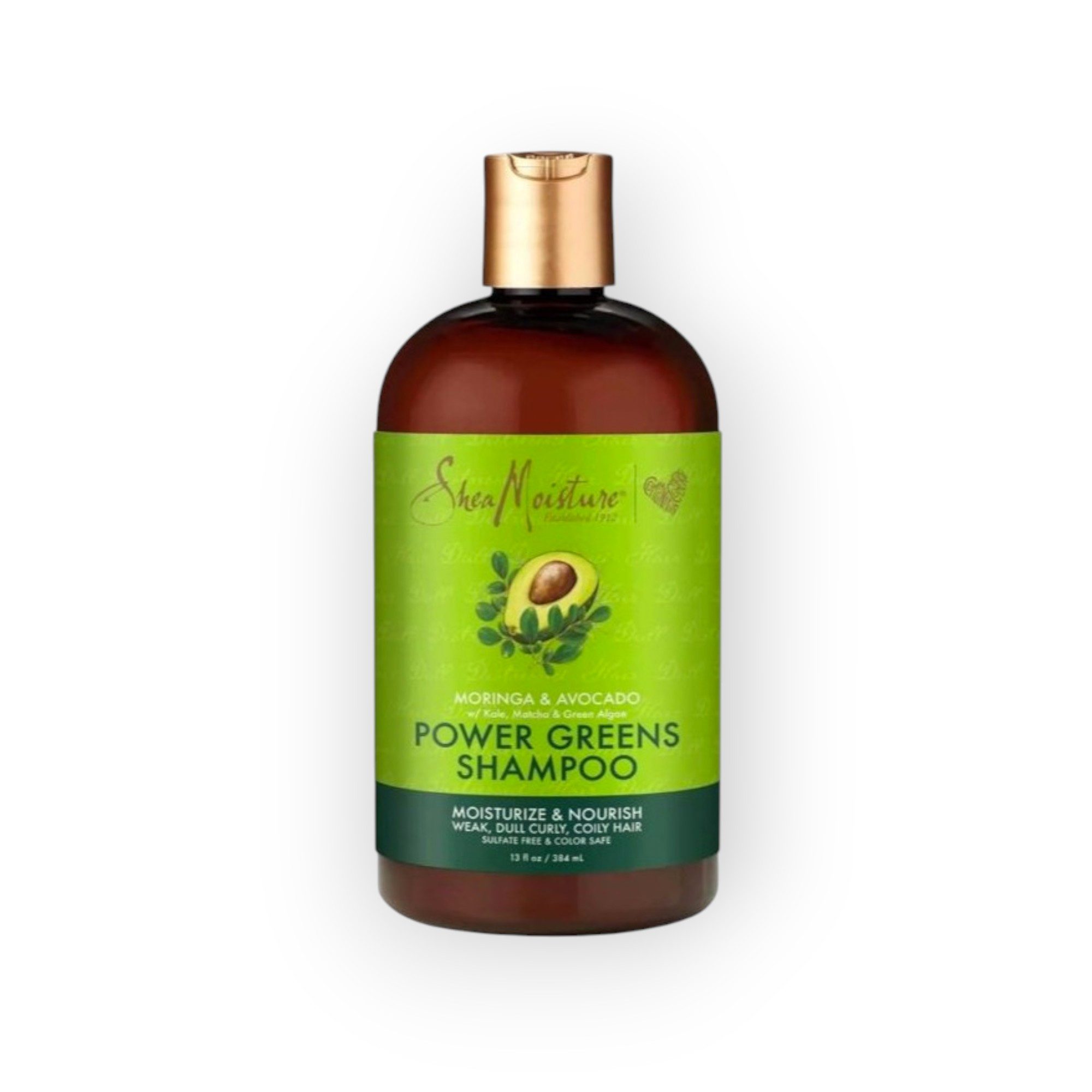 Shea Moisture Haarshampoo Power Greens with Moringa & Avocado 384ml, Mit Moringa, Avocado und Power-Greens-Komplex, sulfatfrei