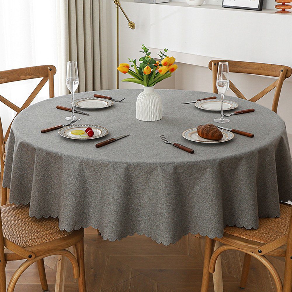 NUODWELL Tischdecke Fleckenbeständige runde Tischdecke, wasserdichte Tischd günstig online kaufen