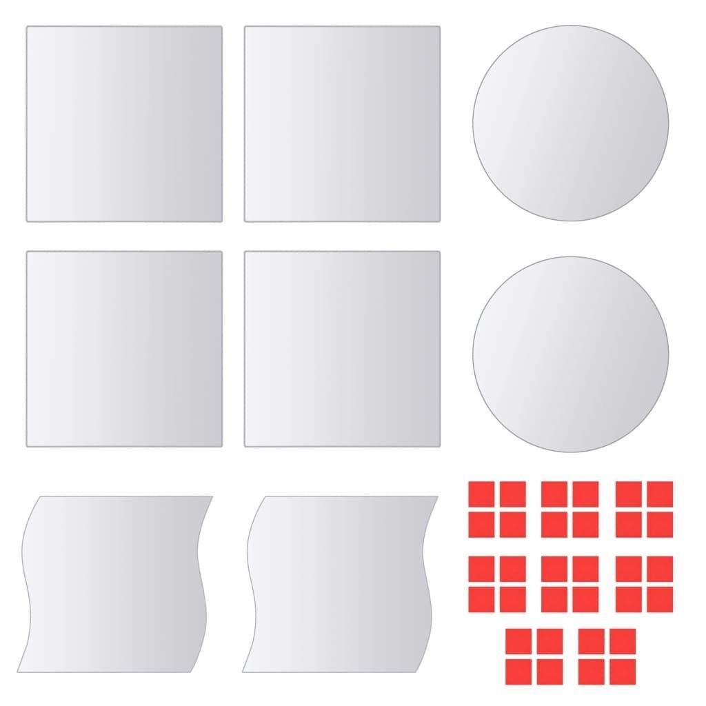 vidaXL Spiegel 8-tlg. Spiegelfliesen-Set Verschiedene Formen Glas (8-St)