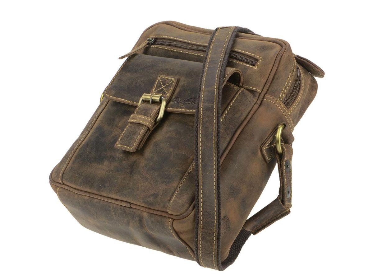 Greenburry Umhängetasche "Vintage" Leder, used Look, Schultertasche, Herrentasche, 23x26cm