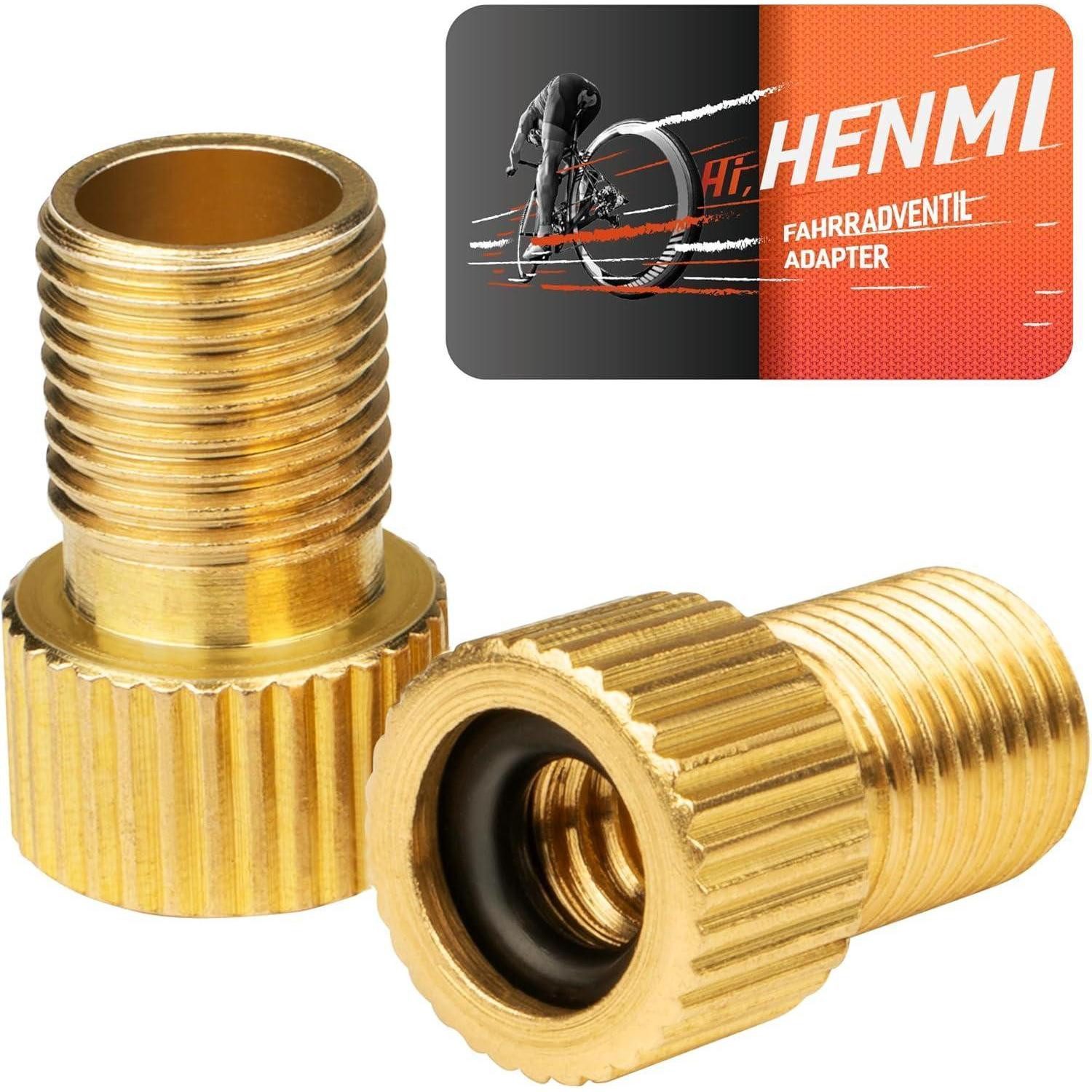 LuxusKollektion Schlauchadapter Fahrradventil Adapter 2er mit Dichtring DV SV auf AV Universaladapter