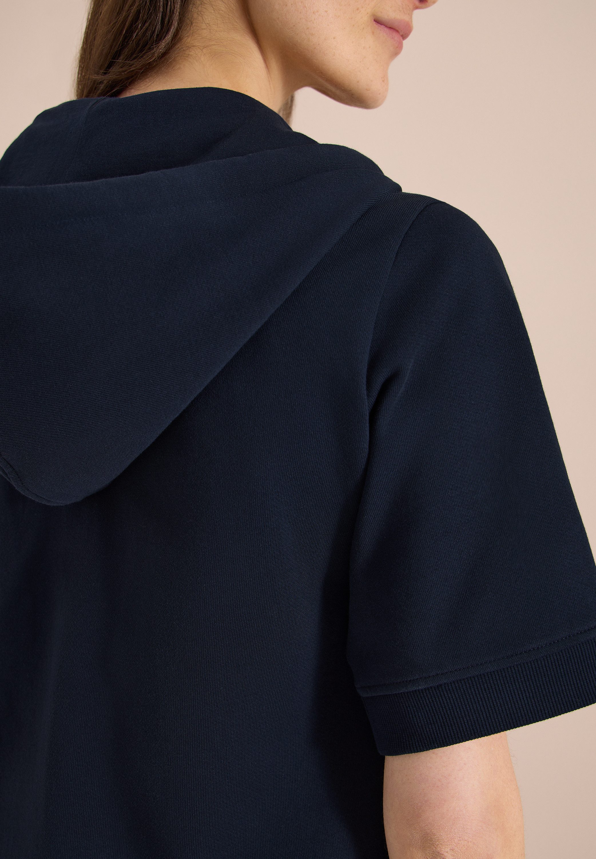 CECIL Sweatjacke Kurzarm Sweatjacke mit Kapuze