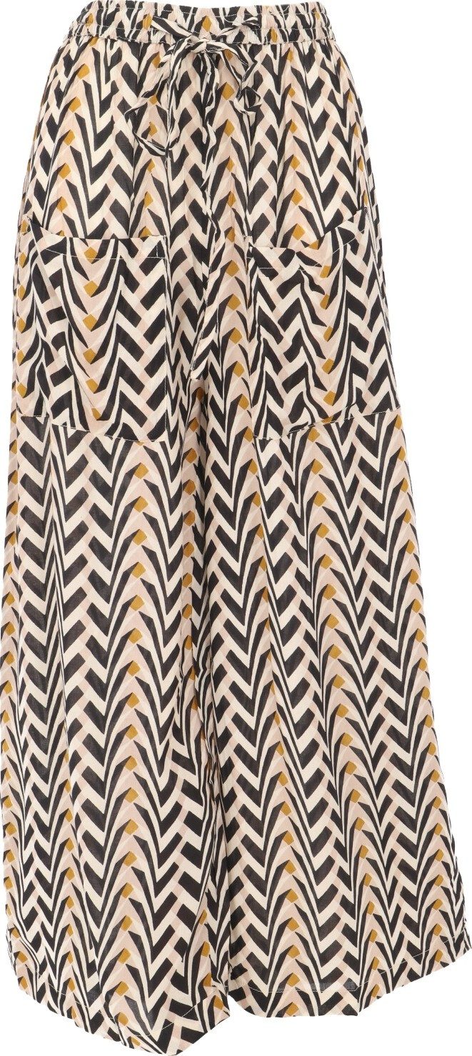 Relaxhose Boho Sommerhose, luftige Hose mit Retrodruck -..