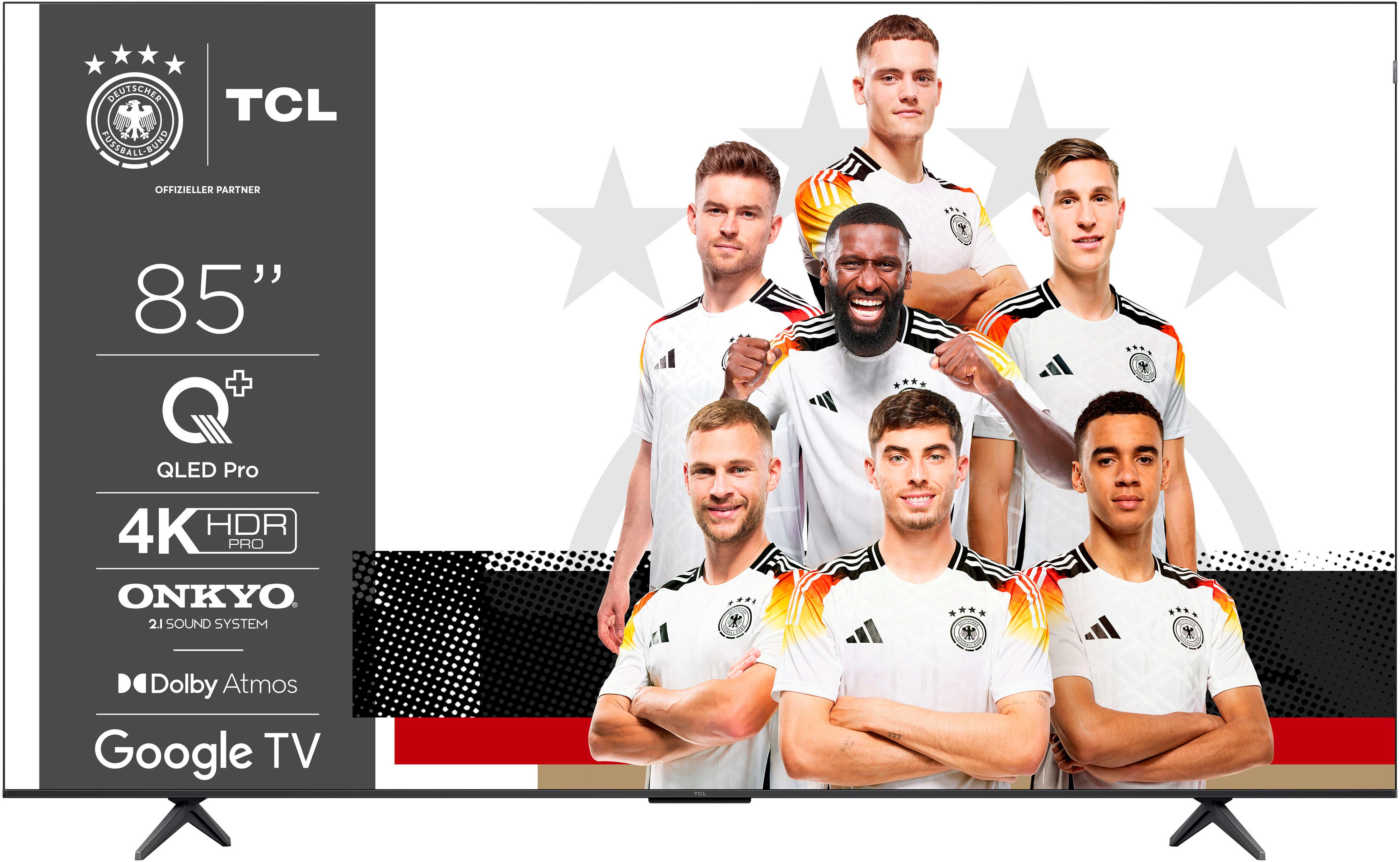 TCL 85C61BX1 QLED-Fernseher (215 cm/85 Zoll, 4K Ultra HD, Google TV, Smart-TV, Dolby Vision, Apple TV, Multi HDR, 4K Ultra HD)