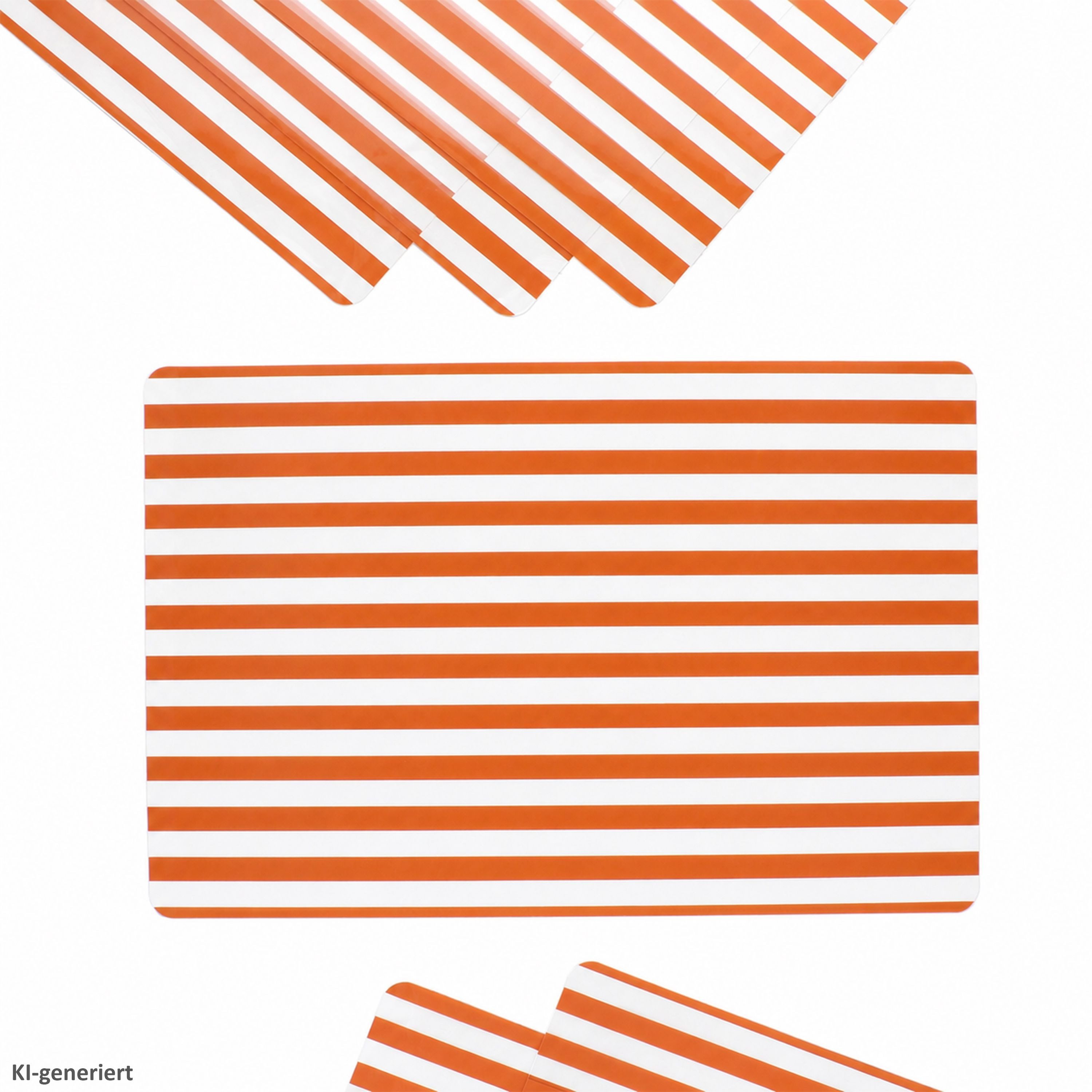 MamboCat Platzset 6x Cado Tischset Orange Transparent 43x28,5cm PVC Platzset gestreift