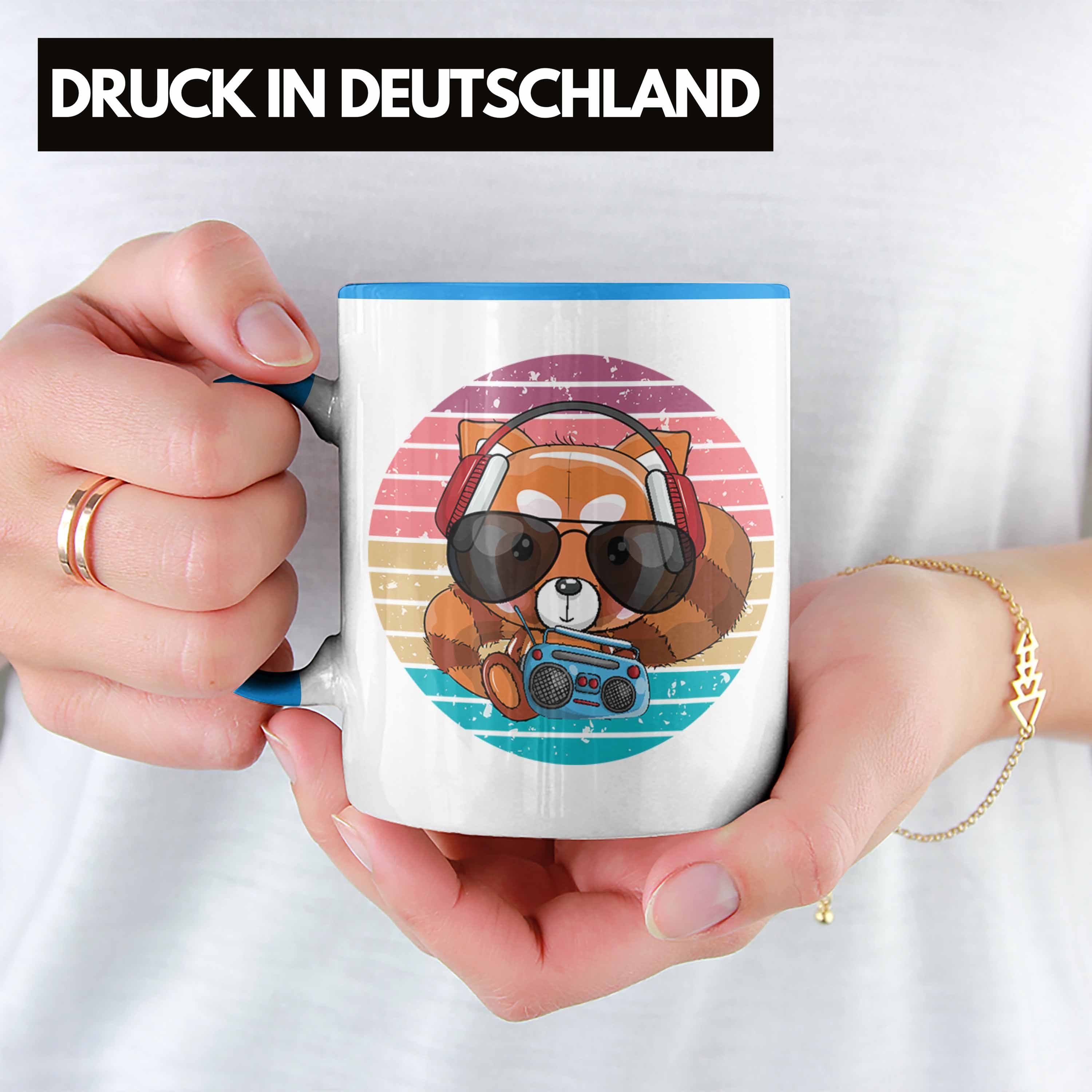 Roter Kinder Trendation Jungs Panda Trendation Mädchen für Grafik Lustige Musik Geschenkidee Cooler Tasse Tasse - Blau