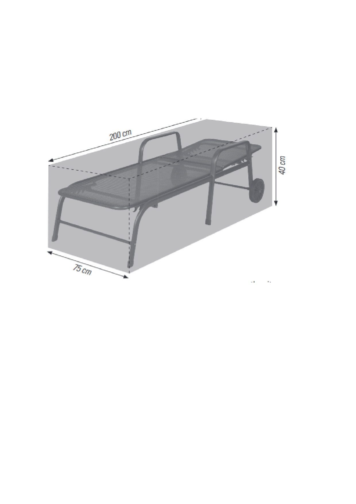 Gartenmöbel-Schutzhülle atmungsaktive Abdeckhülle für Roll- oder Dreibeinliege bis 200 cm